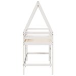 vidaXL Lit superposé et échelle et toit blanc 90x190cm bois pin massif