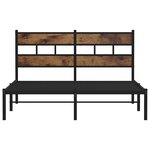 vidaXL Cadre de lit en métal sans matelas chêne fumé 150x200 cm