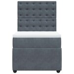 vidaXL Sommier à lattes de lit et matelas Gris foncé 80x200 cm Velours