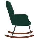 vidaXL Chaise à bascule Vert foncé Velours