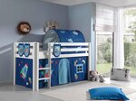 PINO Lit sureleve pin massif avec sommier Blanc space