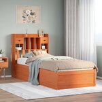 vidaXL Cadre de lit sans matelas cire marron 90x190 cm bois pin massif