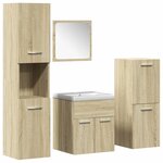 vidaXL Ensemble de meubles de salle de bain 5 Pièces chêne sonoma