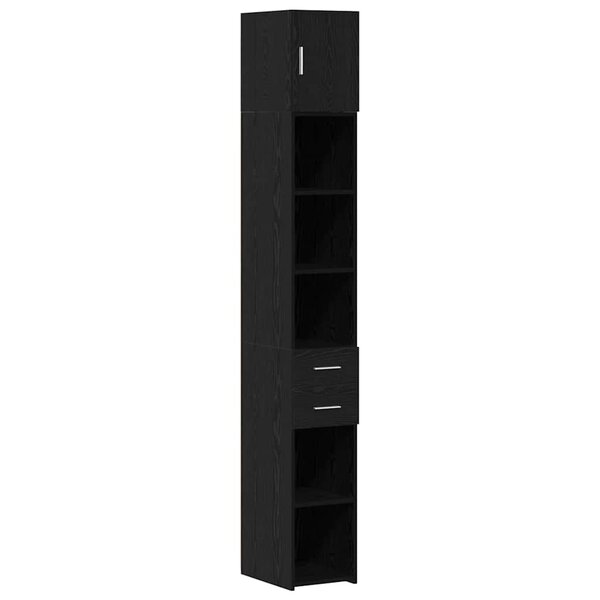 vidaXL Armoire de rangement 2 Pièces Chêne noir 30 x 42 5 x 225 cm