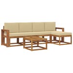vidaXL Ensemble de canapés d'extérieur 6 pc Naturel et Beige