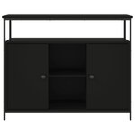 vidaXL Buffet noir 100x35x80 cm bois d'ingénierie