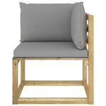 vidaXL Canapés d'angle de jardin 2Pièces et coussins Pin imprégné de vert