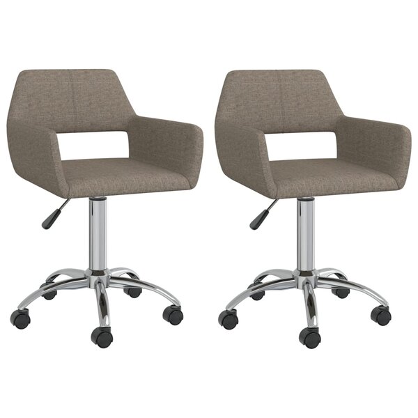 vidaXL Chaises pivotantes à manger lot de 2 taupe tissu