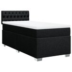 vidaXL Sommier à lattes de lit et matelas Noir 80x200 cm Tissu