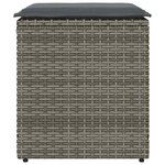 vidaXL Tabourets jardin coussins lot de 2 gris 40x40x43 cm poly rotin