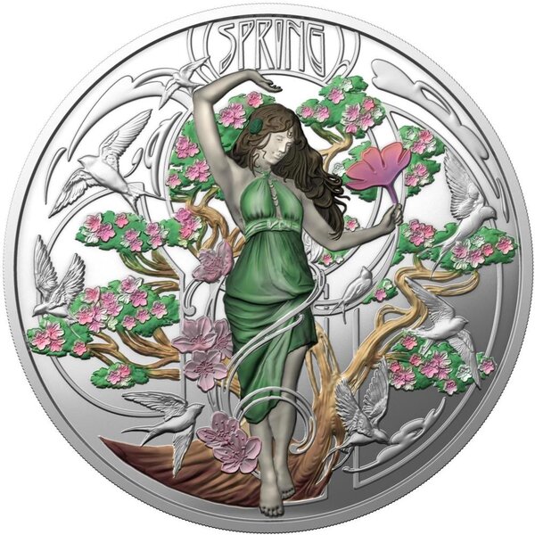 Monnaie SPRING Four Seasons 1 Oz Argent 2$ Niue 2026