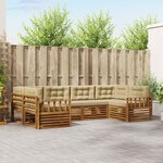 vidaXL Ensemble de canapés d'extérieur 6 Pièces Naturel et Beige