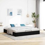 VidaXL Cadre de lit ottoman avec matelas noir 180x200 cm velours