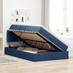 vidaXL Lit de rangement LED avec matelas Bleu 120 x 190 cm Tissu