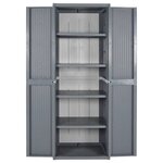 vidaXL Armoire de rangement de jardin gris 65x45x172 cm PP rotin