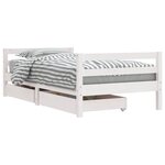 vidaXL Cadre de lit pour enfant tiroirs blanc 80x160cm bois pin massif