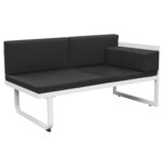 vidaXL Salon de jardin 5 Pièces Textilène Aluminium Noir