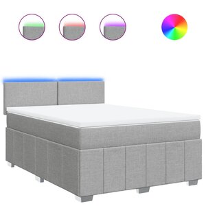 vidaXL Sommier à lattes de lit avec matelas Gris clair 140x190cm Tissu