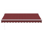 vidaXL Auvent manuel rétractable avec LED bordeaux 350x250 cm