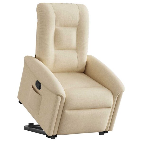 vidaXL Fauteuil inclinable Crème Tissu