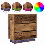 vidaXL Cabinet de chevet avec tiroir Bois ancien 71 x 34 5 x 75 cm