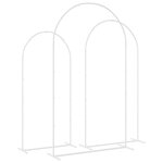 vidaXL Arche de mariage 3 Pièces Blanc Acier