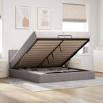 VidaXL Cadre de lit ottoman avec matelas taupe 200x200cm tissu
