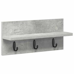 vidaXL Porte-manteau mural avec étagère Gris béton 40 x 10.5 x 18 cm