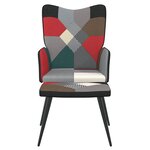 vidaXL Chaise de relaxation avec tabouret Patchwork Tissu