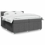 vidaXL Sommier à lattes de lit avec matelas Gris foncé 200x200cm Tissu