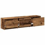 vidaXL Armoire TV avec LEDs avec tiroir Bois Ancien 162 x 34 x 40 cm