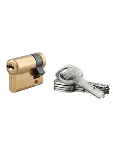 THIRARD - Demi-cylindre de serrure Trafic 6  30x10mm  anti-arrachement  anti-perçage  laiton  5 clés - THIRARD