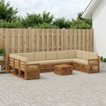 vidaXL Ensemble de canapés d'extérieur avec coussin 8 Pièces Naturel
