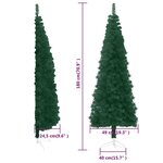 vidaXL Demi sapin de Noël artificiel mince avec support Vert 180 cm