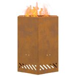 vidaXL Foyer sans fumée Marron 38 x 38 x 51 cm Acier Corten