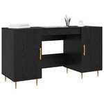 vidaXL Bureau avec porte Chêne noir 140 x 50 x 75 cm Bois d'ingénierie
