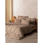 Parure de lit - housse de couette 220 x 240 + 2 taies d'oreiller 60 x 60 coton renforcé - Vison