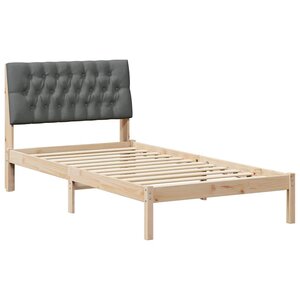 vidaXL Cadre de lit avec tête de lit rembourrée Marron 100 x 200 cm