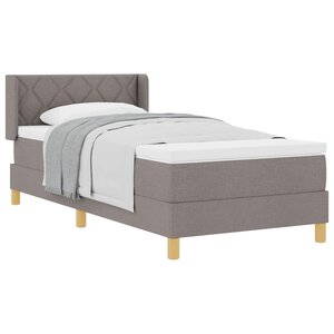 vidaXL Lit à ressorts avec matelas Taupe 200 x 100 cm Polyester
