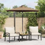 vidaXL Parasol de jardin avec mât en acier taupe 225x225x212 cm