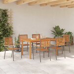 vidaXL Ensemble de salle à manger pour jardin 7 Pièces Gris Poly rotin