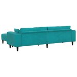 vidaXL Canapé en velours avec coussin 3 Pièces Turquoise 208 cm Velours