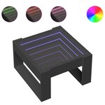vidaXL Table basse avec LED infini noir 50x53x30 cm