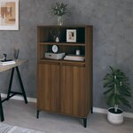 vidaXL Buffet haut Chêne marron 60x36x110 cm Bois d'ingénierie