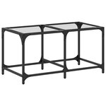 vidaXL Table basse avec dessus en verre transparent 78 5x40x40cm acier