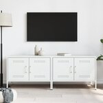 vidaXL Meubles TV 2 Pièces blanc 68x39x50 5 cm acier