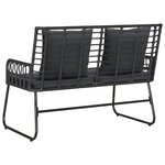 vidaXL Banc de jardin Noir et anthracite polyrotin