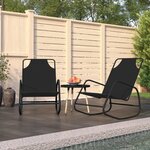 vidaXL Chaises longues à bascule 2 Pièces Noir Acier et textilène