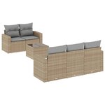 vidaXL Salon de jardin avec coussins 6 Pièces beige résine tressée