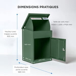 Boîte à colis moyenne 1 porte Verte à accès frontal Acier galvanisé SMART PARCEL BOX™